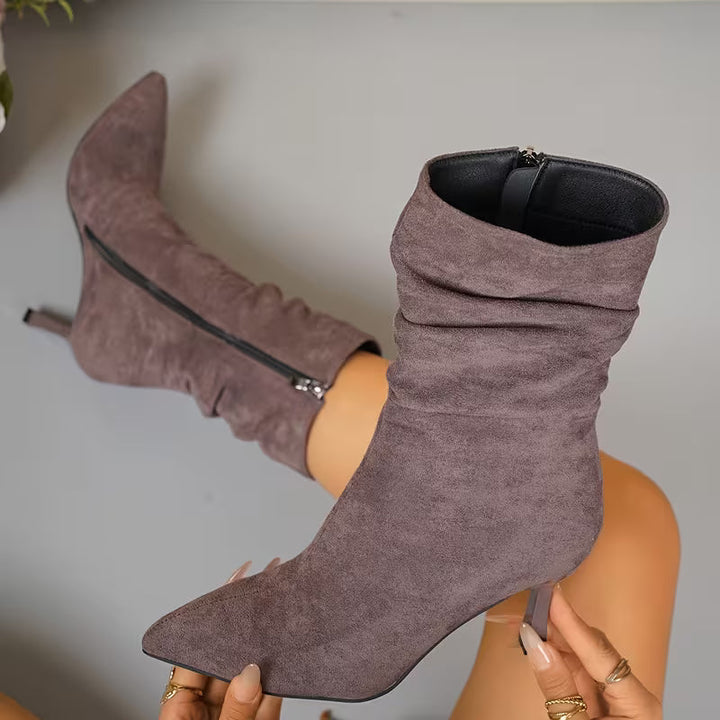 Tittana - Botas De Tacón Medio Con Puntas Afiladas