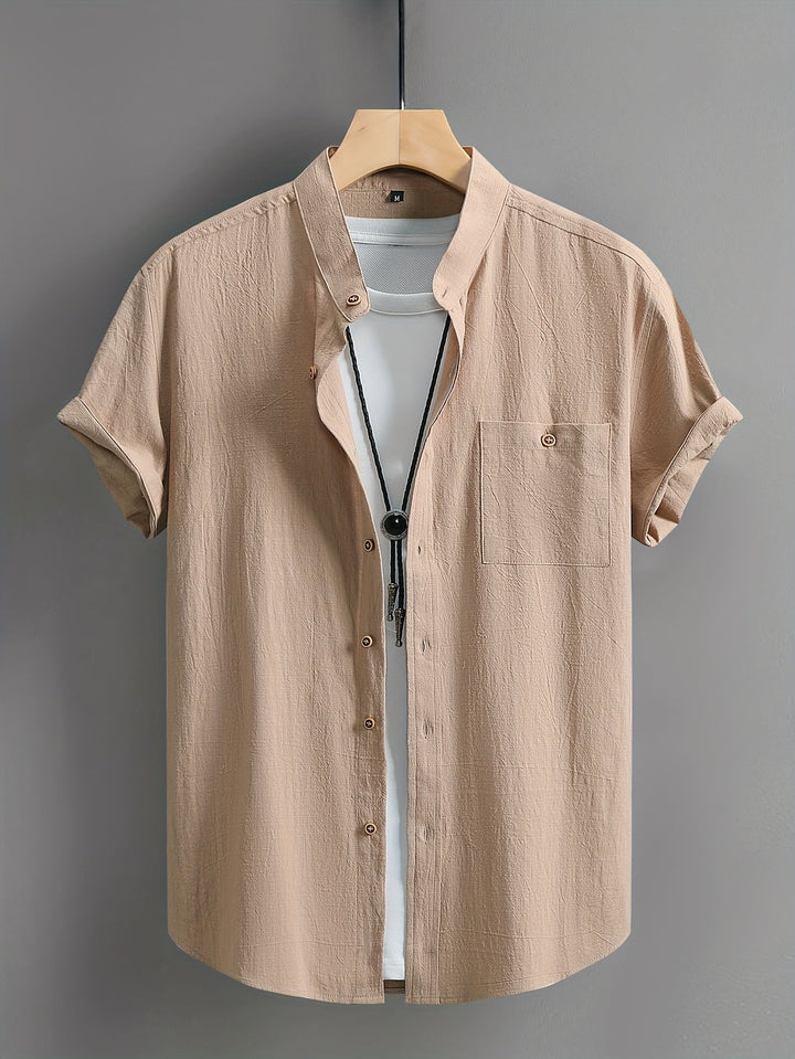 Tejada - Camisa Informal De Algodón Con Bolsillo