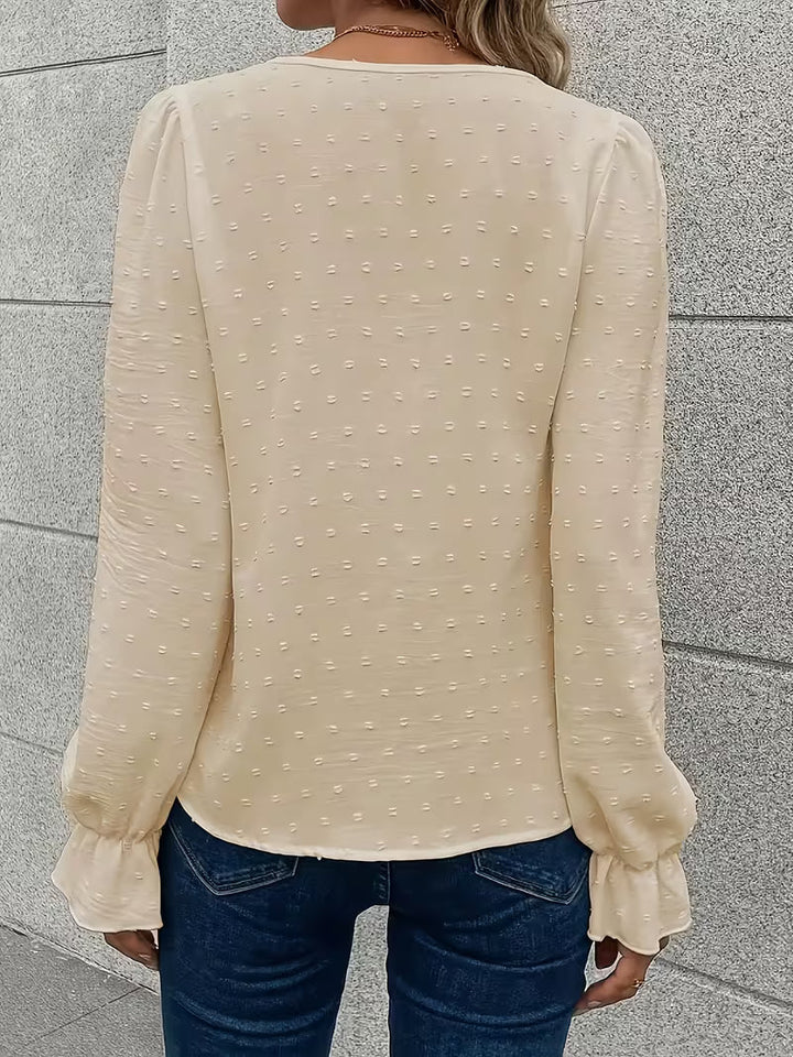 Rejina - Blusa Elegante Con Cuello De Encaje