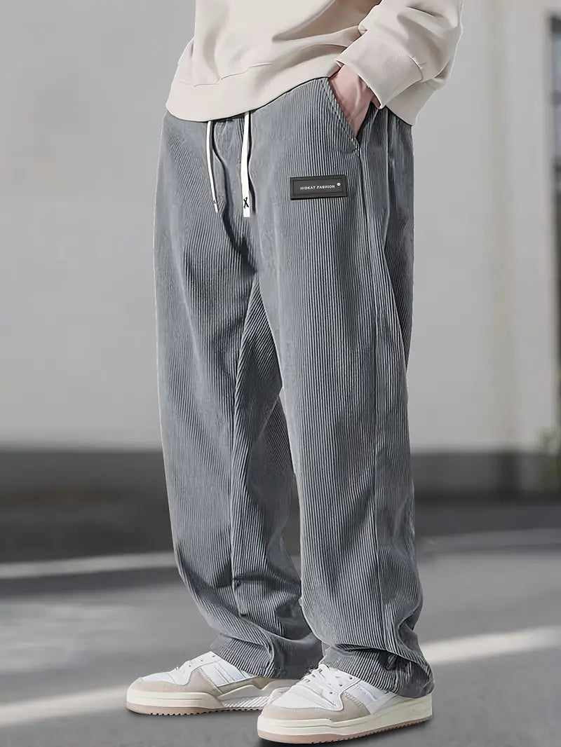 Asher - Pantalones Rectos Con Cintura Ajustable Con Cordón