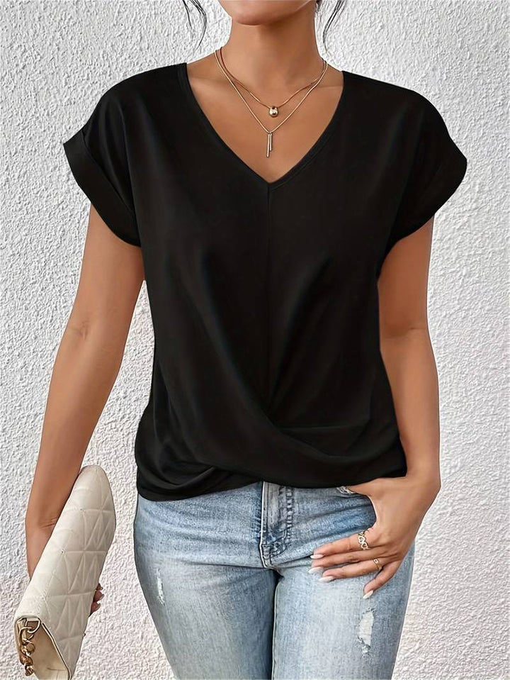 Severija - Elegante Top Con Cuello en V