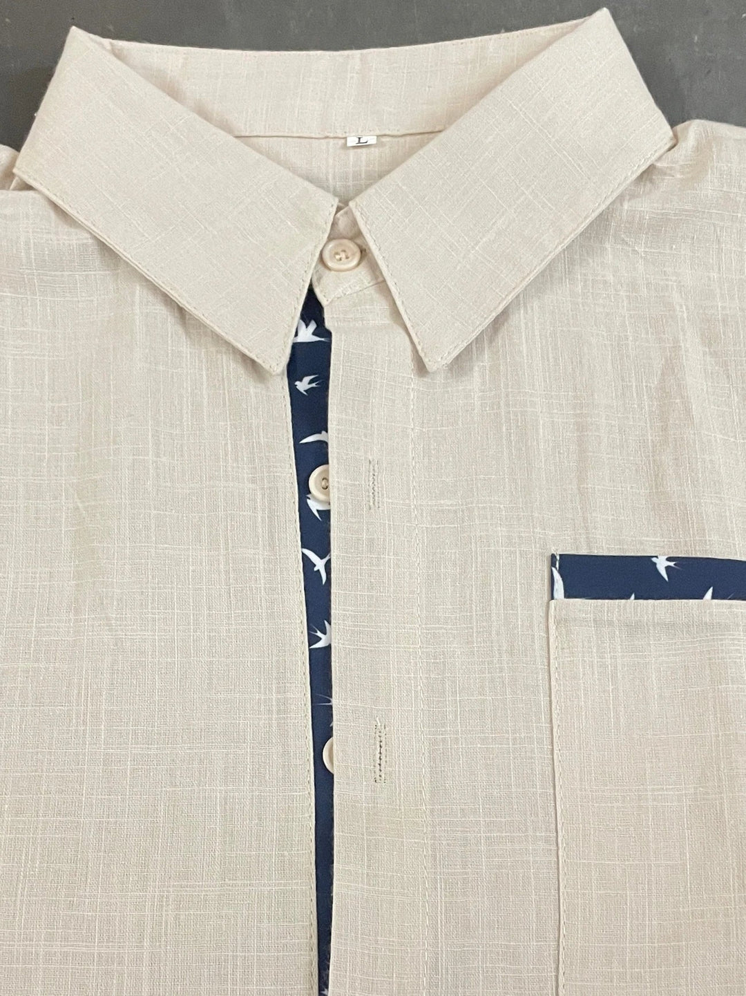 Trofim - Camisa Elegante Con Estampado De Pájaros