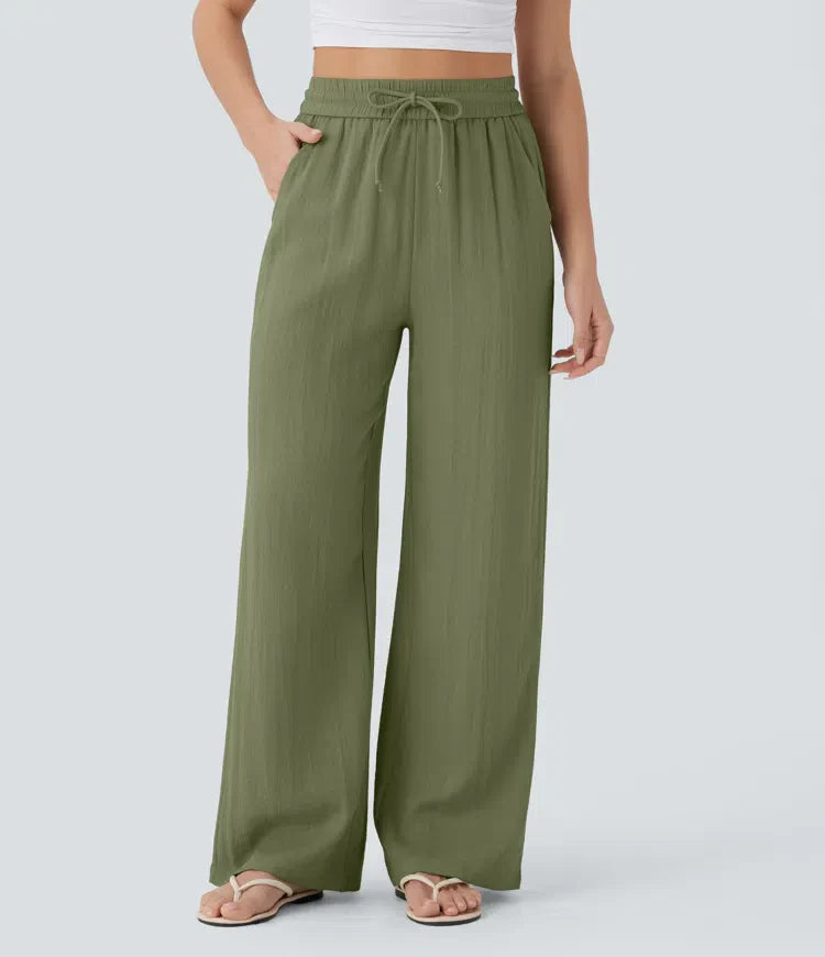 Zafeiria - Elegantes Pantalones De Lino