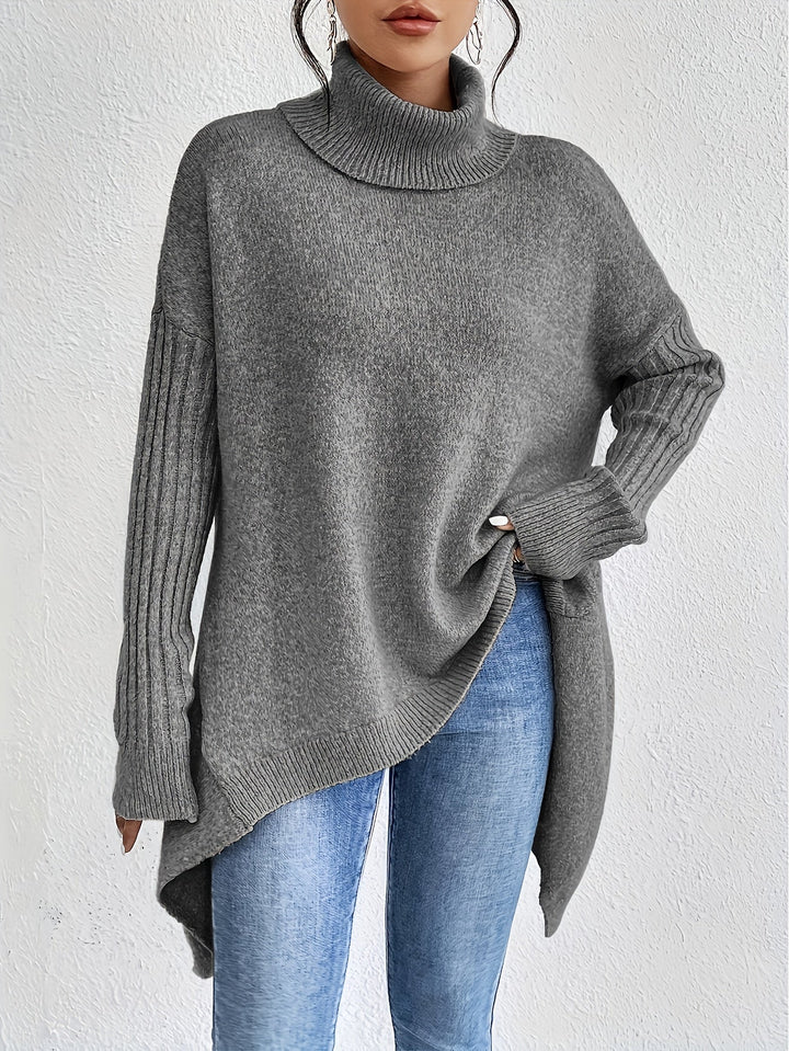 Tahlia - Jersey Informal De Manga Larga y Cuello Alto
