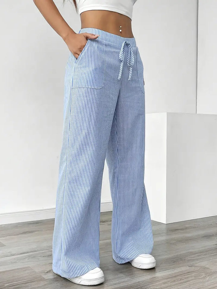 Alina - Pantalón Elegante A Rayas Con Bolsillos
