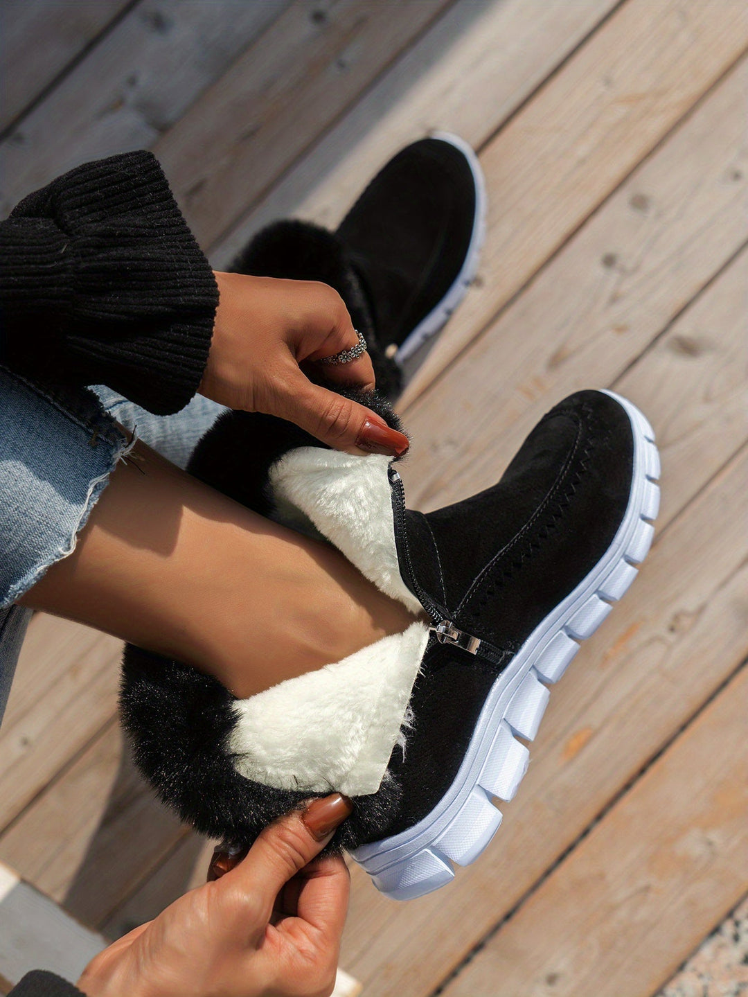 Adriany - Botas De Nieve De Invierno Con Suela Gruesa