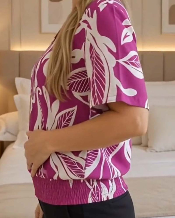 Isheba - Blusa Elegante De Manga Corta