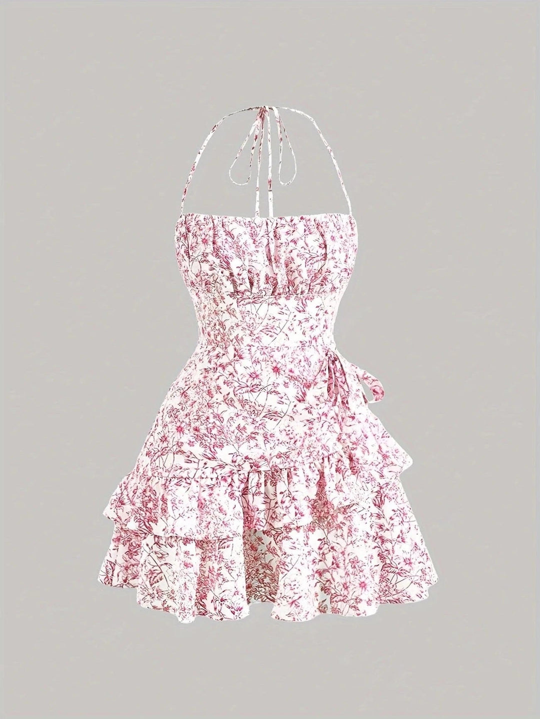 Ortagus - Vestido Floral Con Volantes