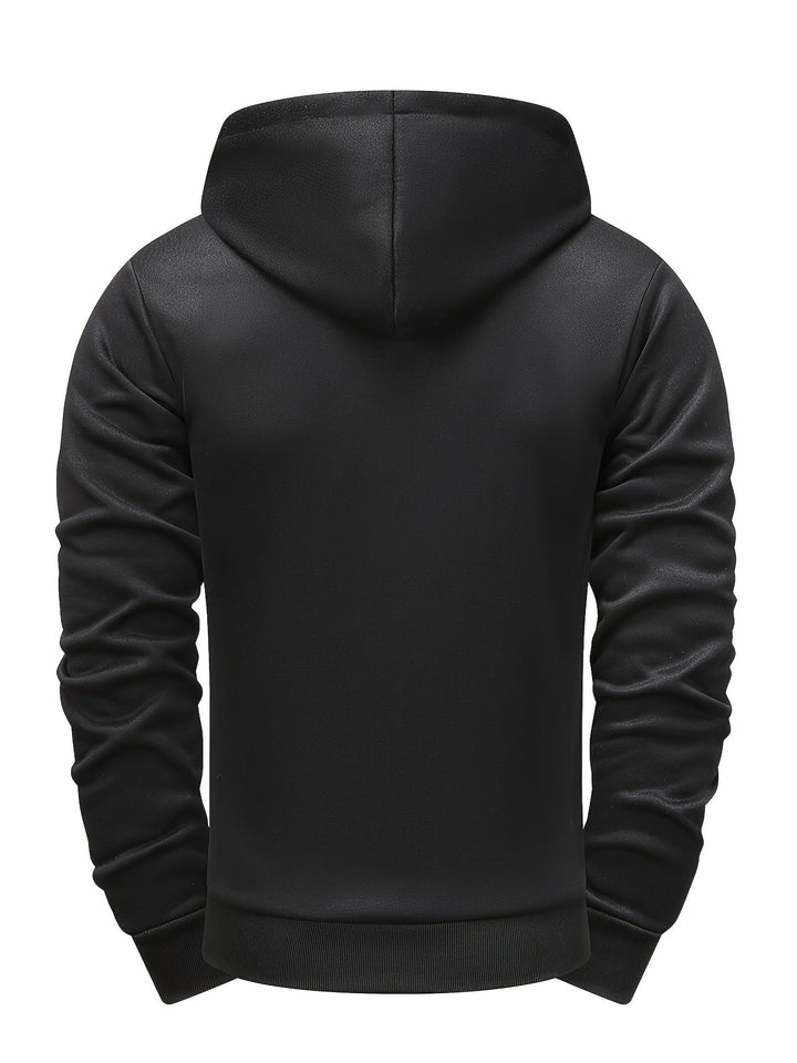 Hendro - Sudadera Con Capucha y Cremallera De Manga Larga Informal