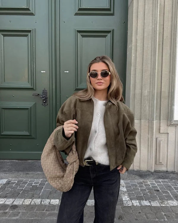 Alena - Cazadora Bomber de Ante