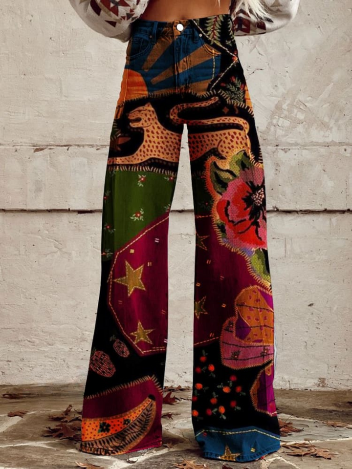Gallegos - Pantalones Vintage Boho Retro Con Estilo