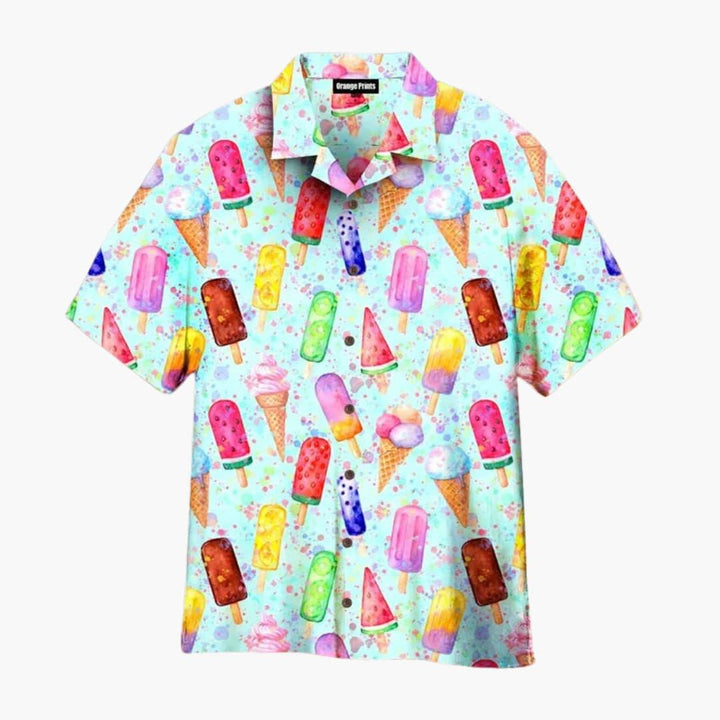 Lubomir - Elegante Camisa De Verano Con Estampado De Helados