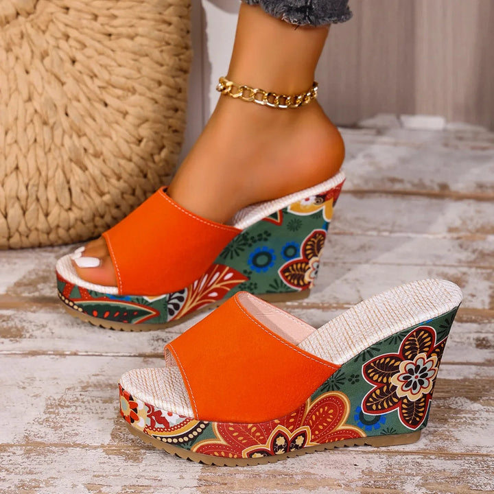 Talora - Mules Esculturales Con Tacón Floral