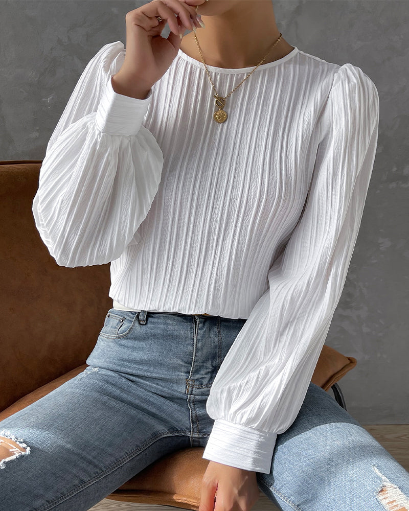 Jiana - Top Con Mangas Lanternas Elegantes