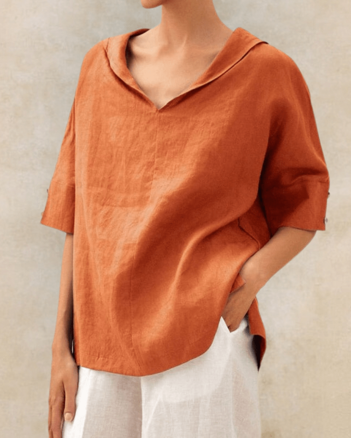 Marsica - Blusa De Lino Vaporosa Con Corte Holgado