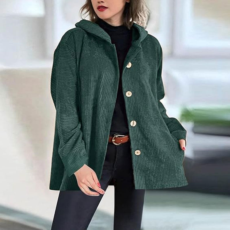 Daleny - Chaqueta Con Capucha Y Botones De Terciopelo