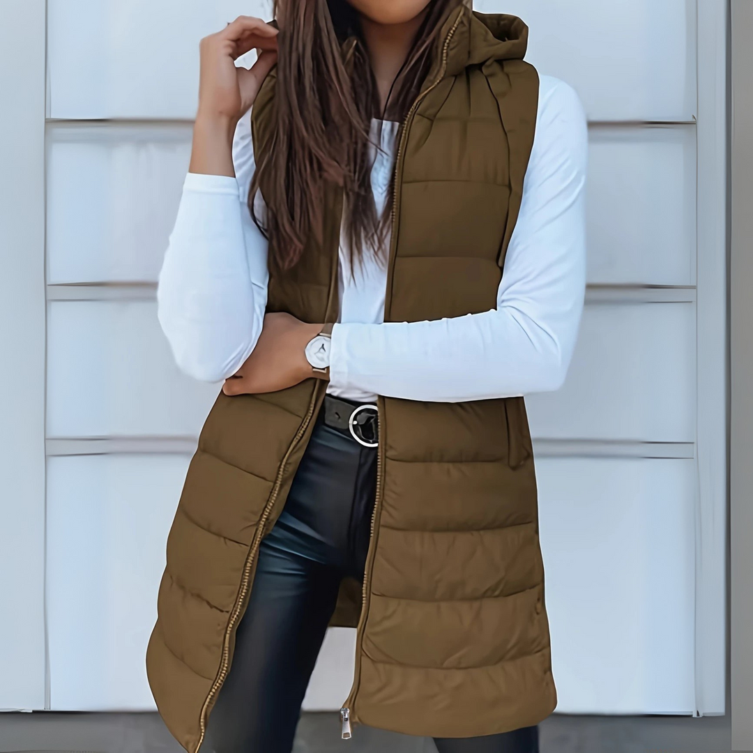 Maurina - Informal Sin Mangas Largo Puffer Chaleco
