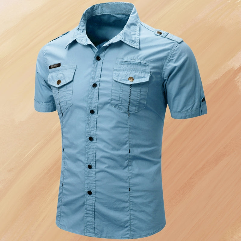 Ryder - Elegante Verano Manga Corta Camisa Con Bolsillo