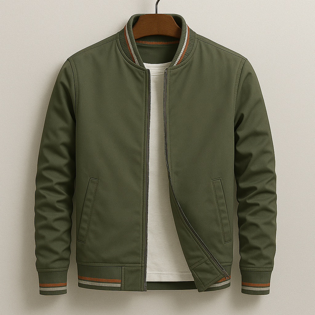 Gleb - Elegante Chaqueta Bomber Con Detalles De Rayas