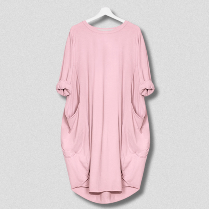 Nathalie - Vestido Midi Cuello Redondo