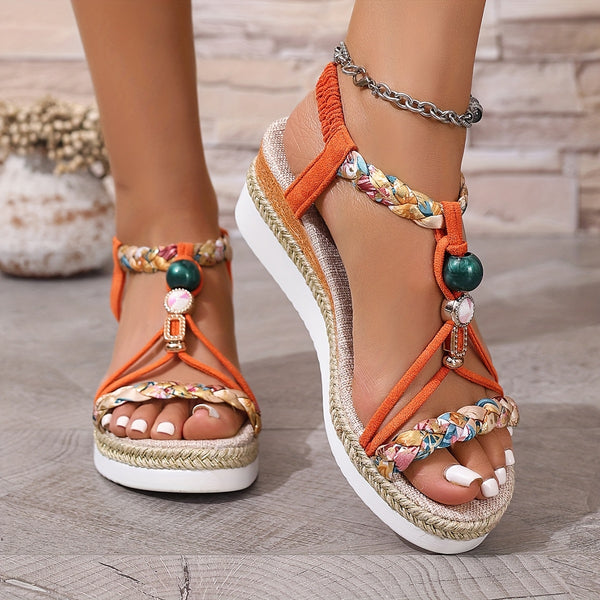 Tasia - Cómodas Sandalias De Tacón De Cuña