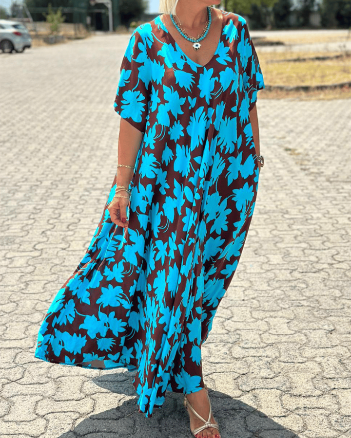 Gómez - Vestido Largo Informal Con Estampado Floral