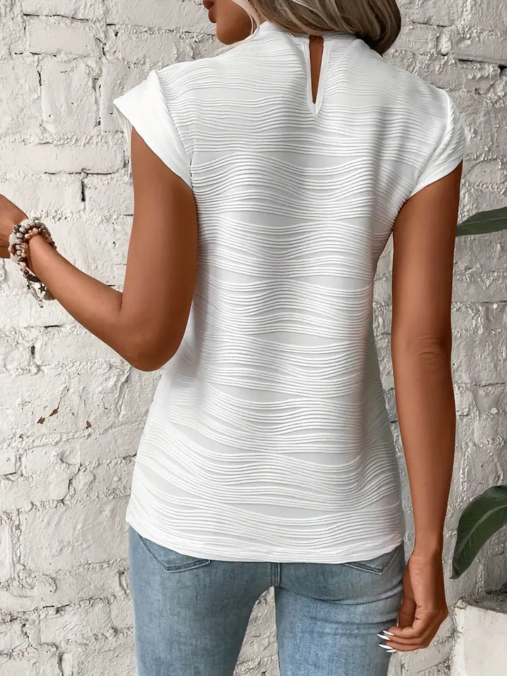 Carolyn - Camiseta Elegante Con Cuello Redondo