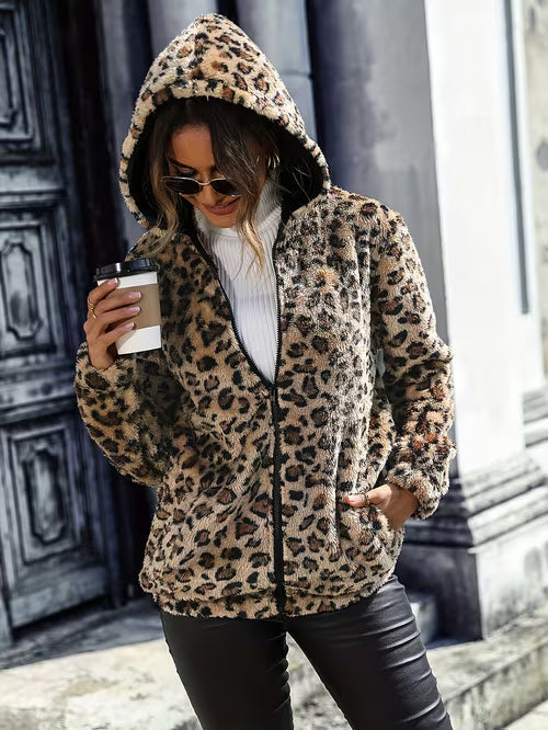 Lalena - Chaqueta De Manga Larga Con Estampado De Leopardo
