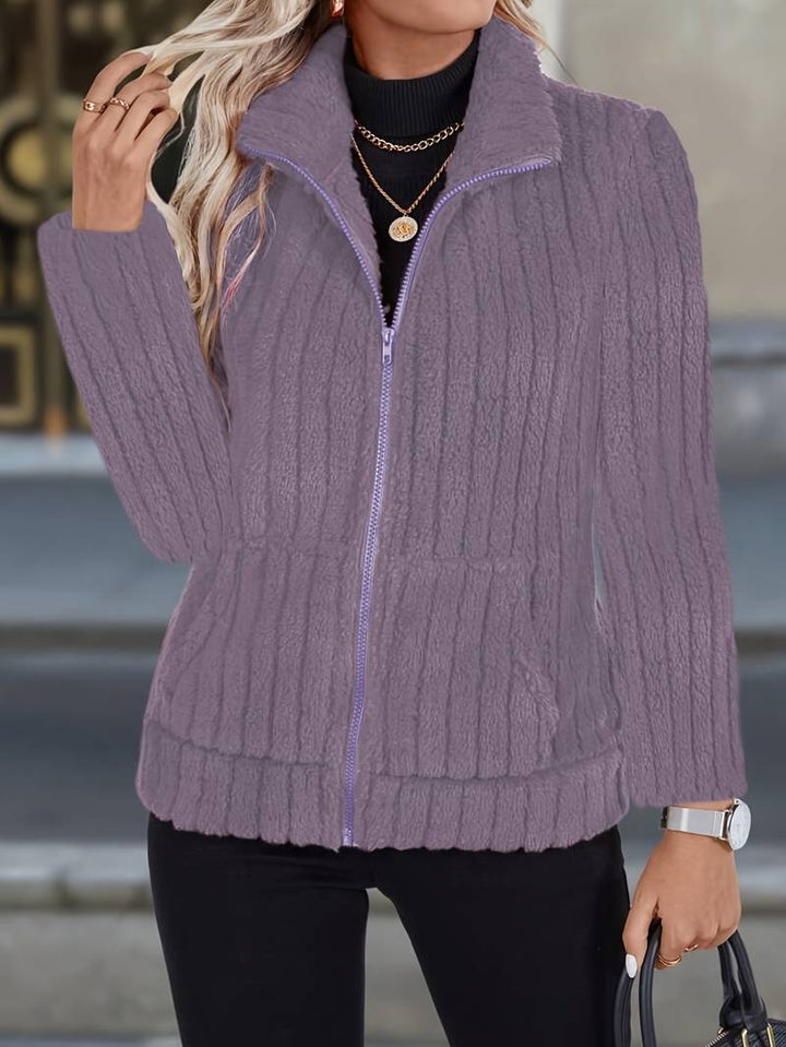 Zoharia - Elegante Chaqueta de Invierno de Manga Larga Con Bolsillo