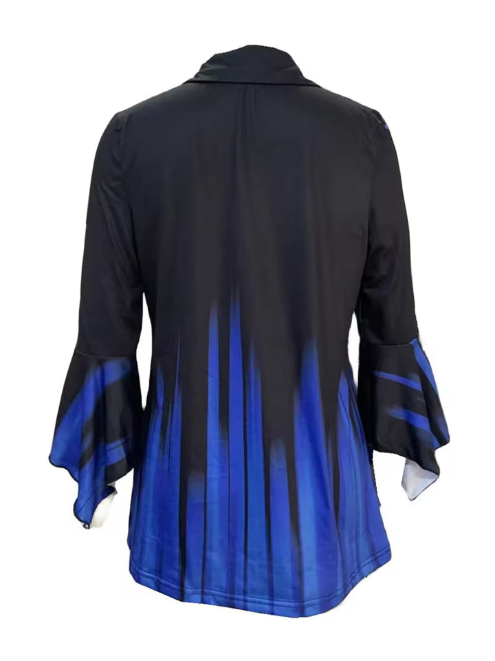Finza - Top Con Solapa Estampado Y Mangas Asimétricas