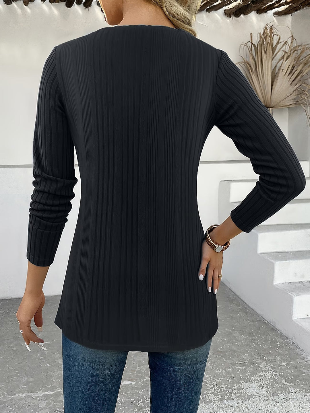 Lizeth - Camiseta De Manga Larga Y Cuello Redondo