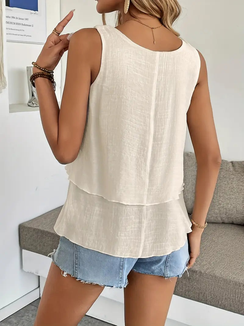 Cressida - Camiseta Sin Mangas Con Volantes En Mezcla De Viscosa