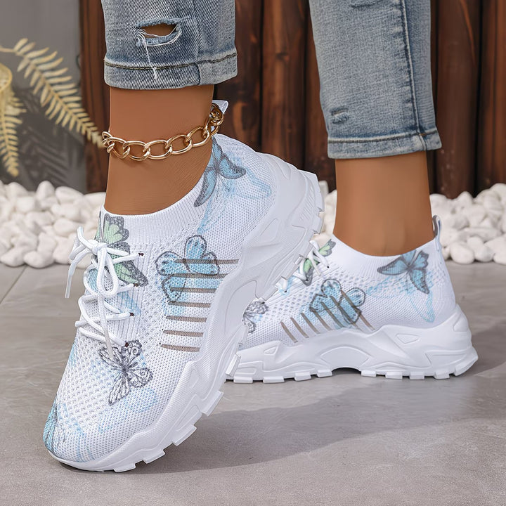 Destinee - Estampado De Mariposas Zapatillas Con Cordones