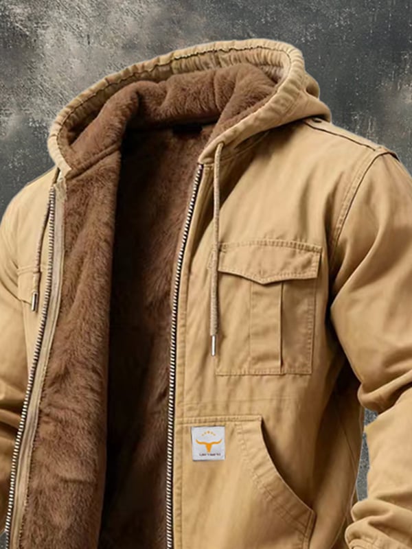 Riccardo - Chaqueta Retro Con Capucha y Bolsillo Para Exteriores