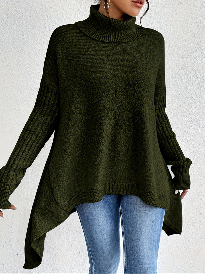 Tahlia - Jersey Informal De Manga Larga y Cuello Alto
