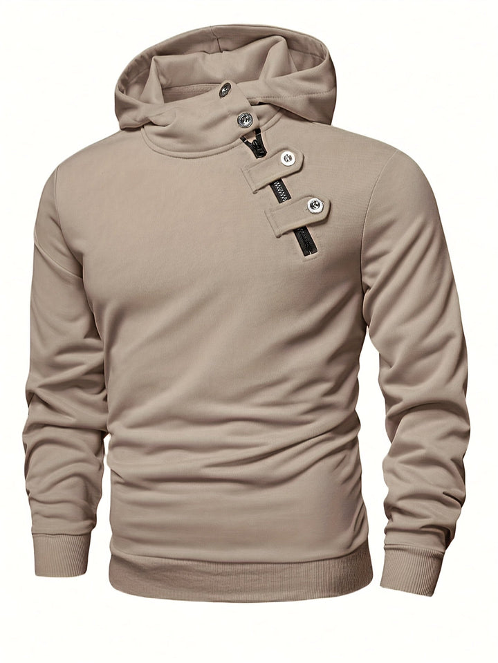 Klod - Sudadera Con Capucha y Botones De Manga Larga Informal