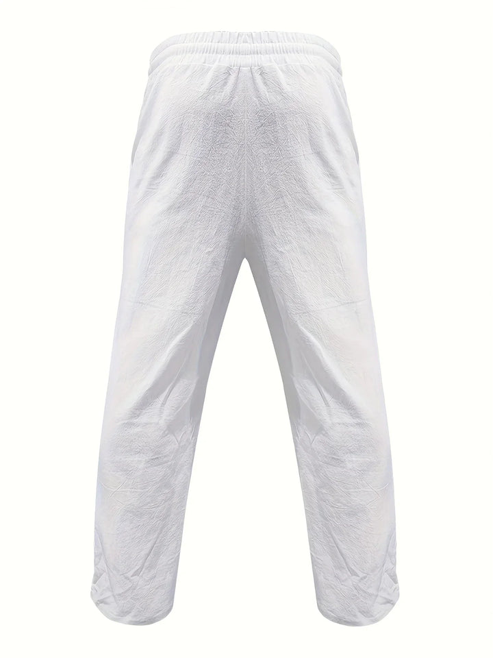 Beslan - Pantalones Elegantes De Pierna Recta Con Botones Dorados