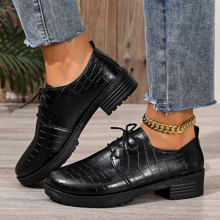 Niyra – Zapatos Derby Con Cordones y Suela Gruesa