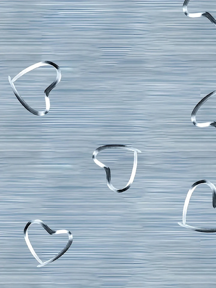 Emlyn - Top Moderno Con Cuello En V y Estampado De Corazones