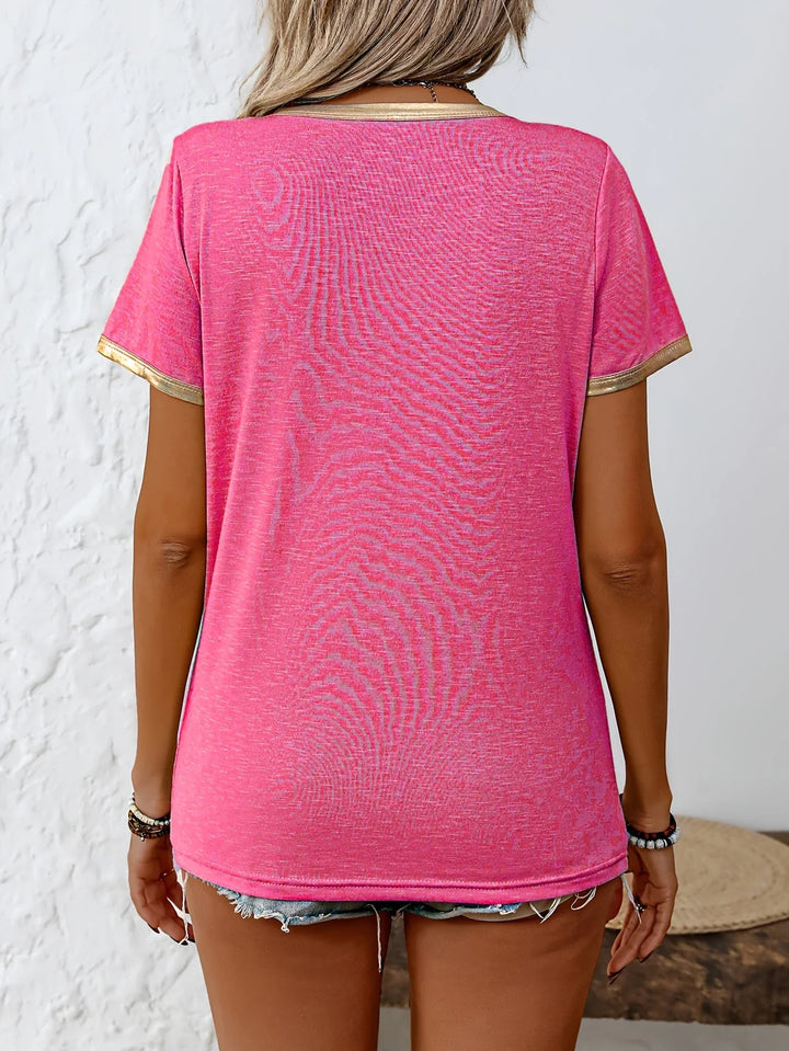 Krissy - Camiseta Informal Con Cuello Redondo