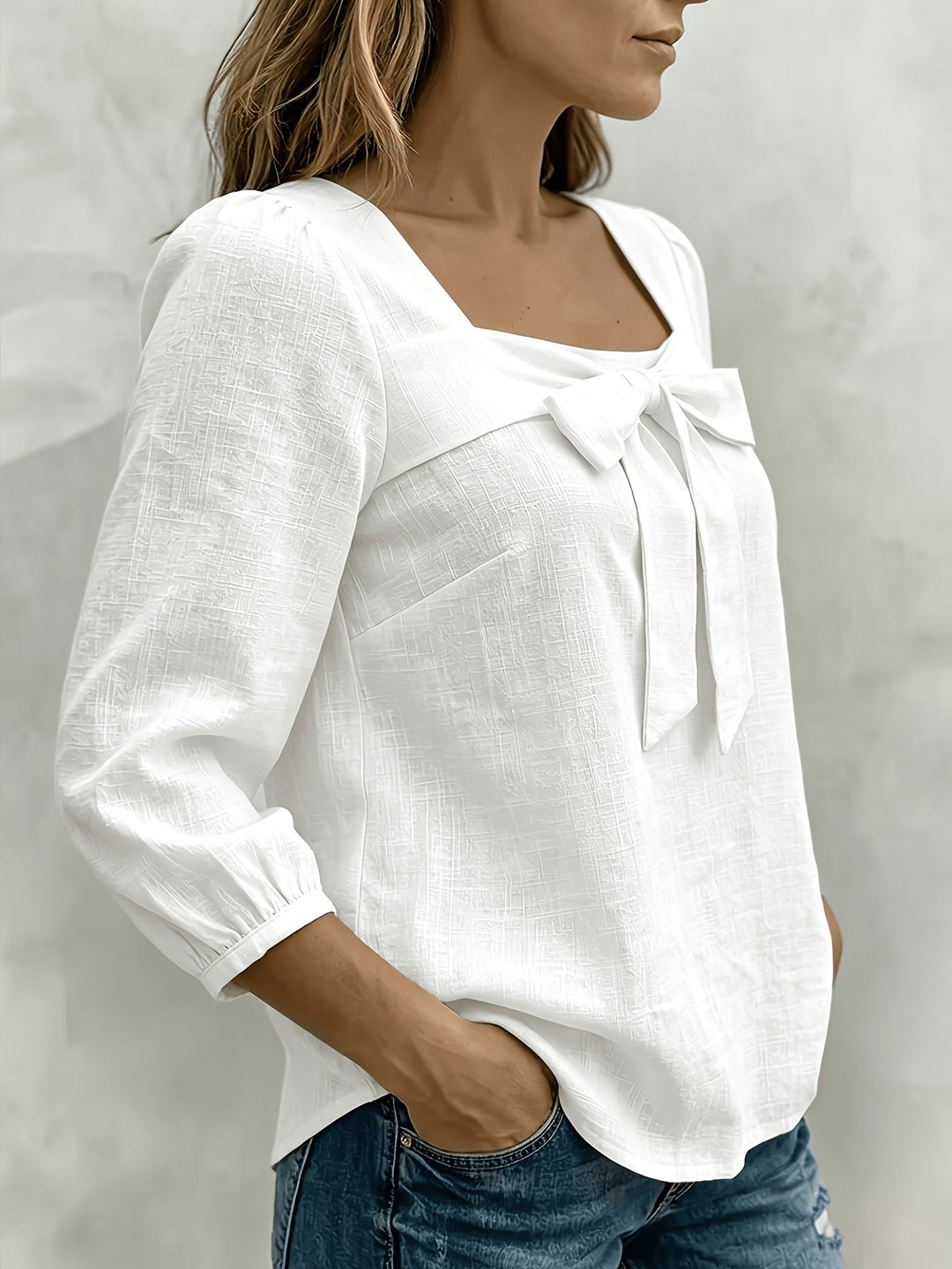 Monnie - Camisa Informal De Verano Con Lazo