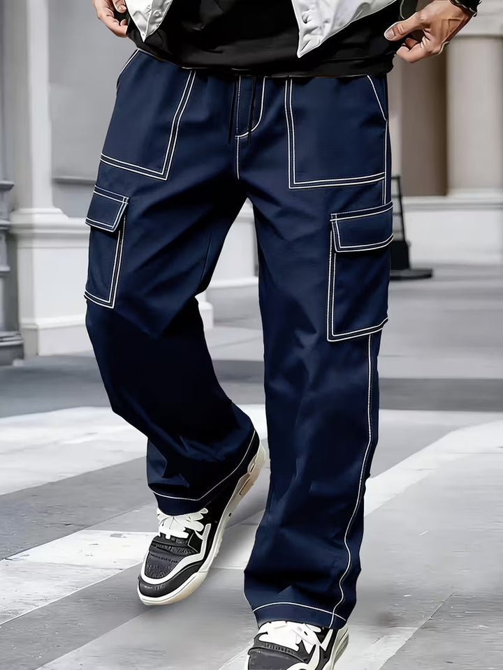 Jamein - Pantalones Cargo Con Costuras en Contraste