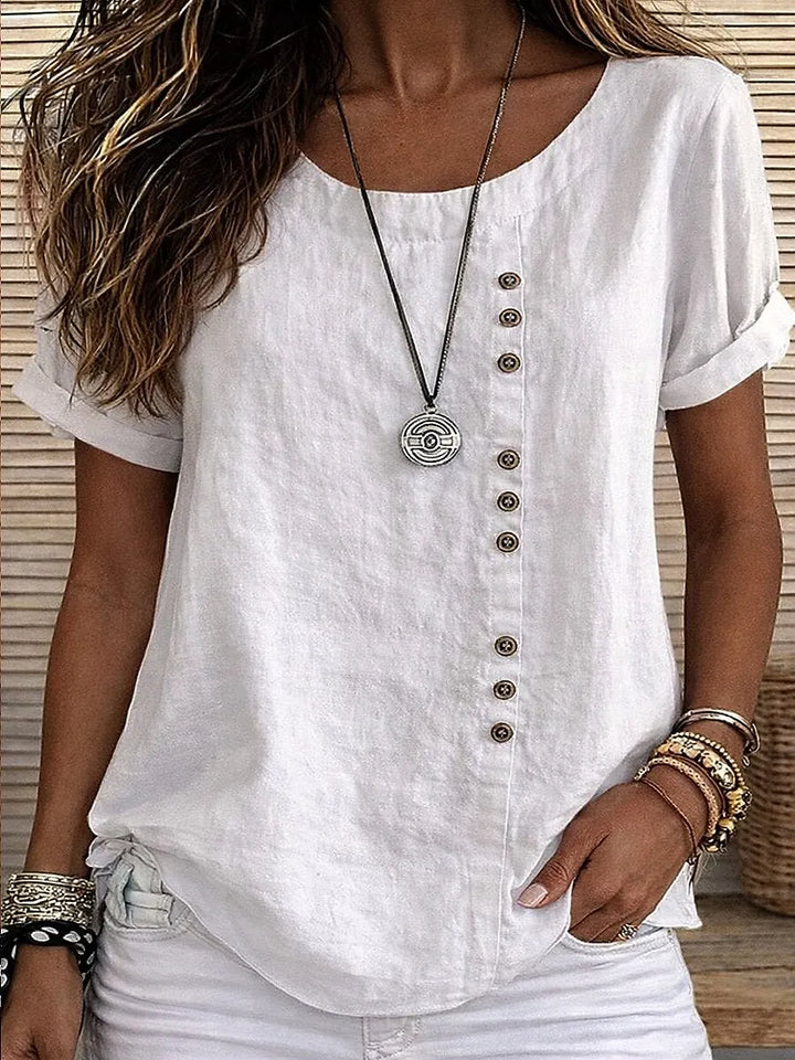Mickale - Blusa De Algodón Con Botonadura