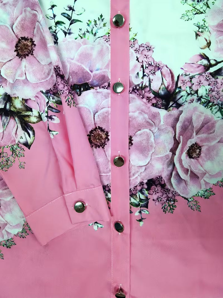 Yaleian - Camisa Floral con Botones