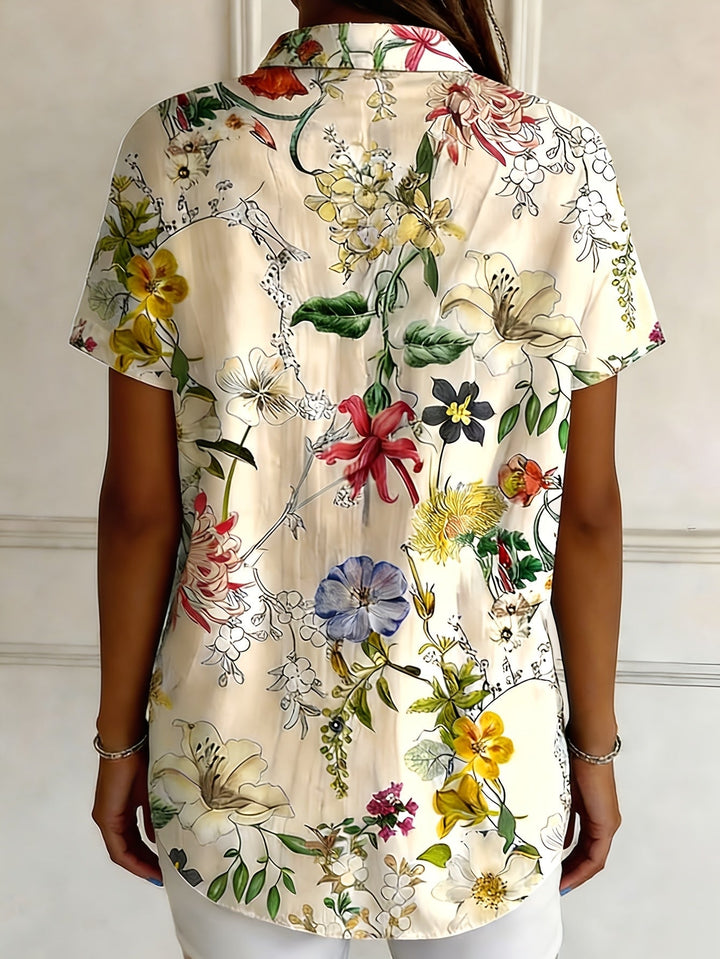 Nabilah - Camiseta Informal De Manga Corta Con Estampado Floral
