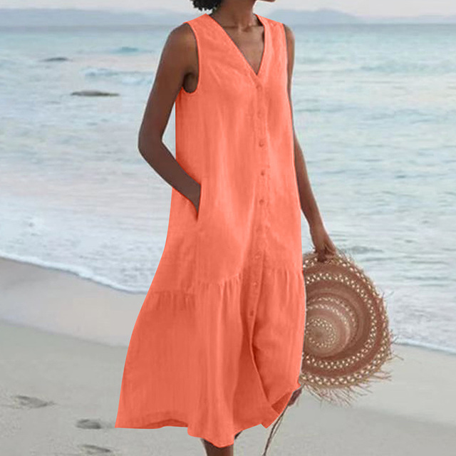 Maira - Vestido de Verano Con Cuello en V