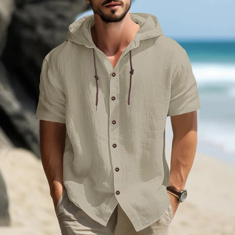 Osvaldo - Cómoda Camiseta Con Capucha Y Manga Corta