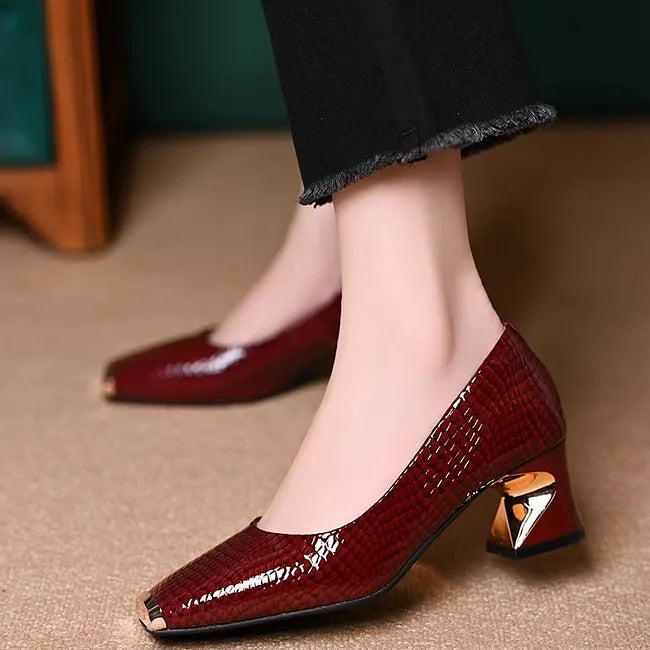 Merja - Zapatos De Salón Con Estampado De Piel De Serpiente Y Tacón Grueso