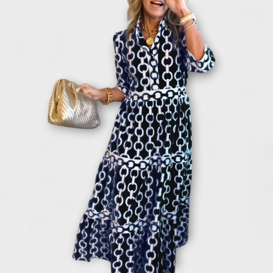 Stavroula - Vestido Midi Con Estampado De Cadenas