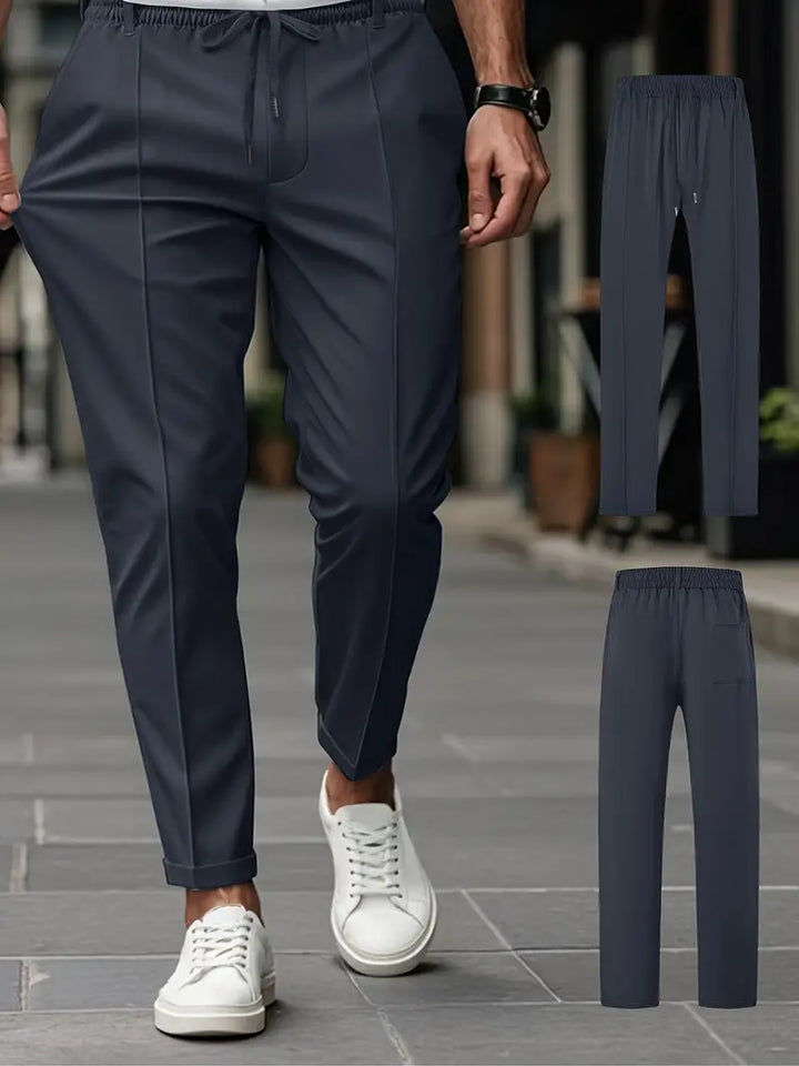 Crawford - Informal Ajuste Entallado Pantalones Con Cintura Elástica